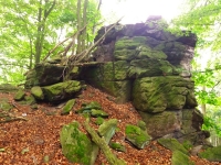 Velký Blaník - Jedna z vyčnívajících skal na hřebenu