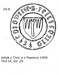 Je�ek z ��vic a z Popovce 1404