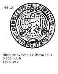 Milota ze Svin�an, z �sova a z Klamo�e 1401