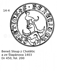 Bene� Sloup z Chot�tic a ze �lap�nova 1403