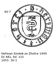 He�man Sirotek ze Zho�ce 1449