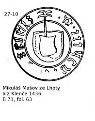 Mikul� Ma�ov ze Lhoty a z Klen�e 1436