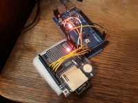 Propojen� desky Arduino Mega 2560 a Data Logger Shiledu