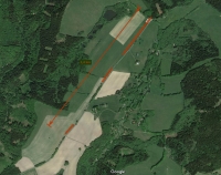 M�sta viditeln�ho valen� sm�rem do kopce - Ka�erov